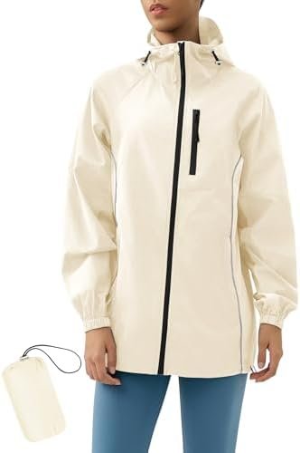 LOMON Lightweight Active Rain Jacket Hooded Water Resistant ...