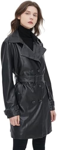 Beinia Women's PU Faux Leather Blazer Jacket, Waterproof, Bu...