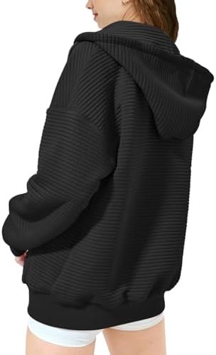 Girls Oversized Full Zip Hoodie Casual Long Sleeve Sweatshir...