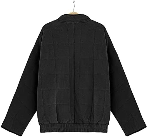 Womens Dolman Quilted Lightweight Jackets Full-zip Stand Col...