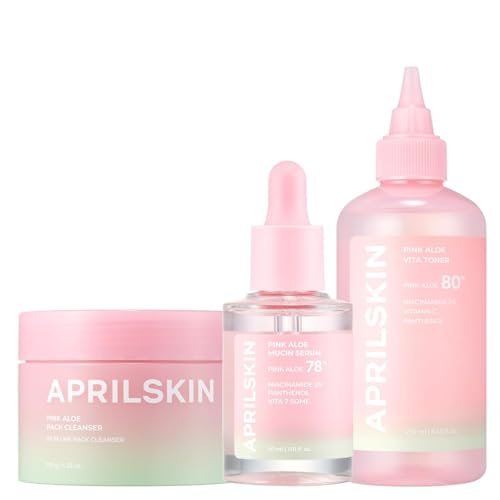 APRILSKIN Pink Aloe Facial Polish Cleanser with Vita Toner a...