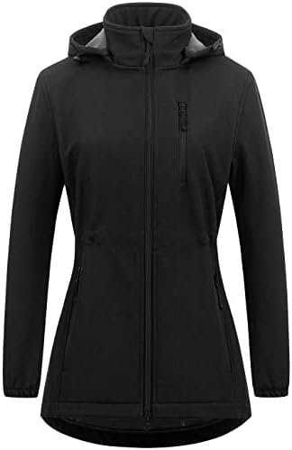 Chrisuno Women's Lightweight Long Softshell Fleece Lined Jac...