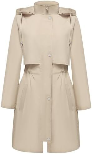 Bloggerlove Rain Jacket for Women Waterproof with Hood Trech...