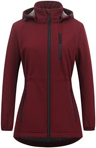 Chrisuno Women's Lightweight Long Softshell Fleece Lined Jac...