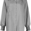 CHUOAND Womens Smocked Cuffed Striped Boyfriend Shirt Casual...