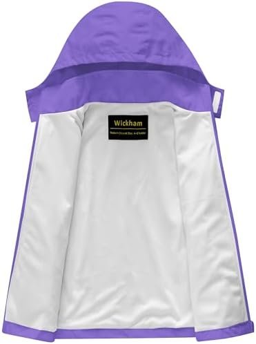 WICKHAM Boys Girls Waterproof Rain Jacket Detachable Hood Li...