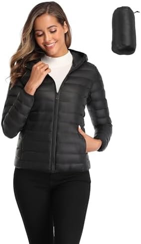 Valennia Women's Short Down Coat Packable Puffer Jacket With... Valennia Women's Short Down Coat Packable Puffer Jacket With...