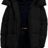 Flygo Womens Hooded Quilted Puffer Jacket Mid-Length Padded ...