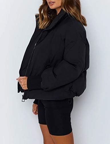 UANEO Puffer Jacket Womens Oversized Cropped Puffy Quilted W...