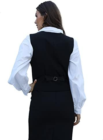 V VOCNI Women's Fully Lined 4 Button V-Neck Economy Dressy S...