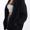 Oversized Women's Casual Full-Zip Hoodie Lightweight Long Sl...