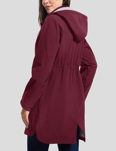 MAGCOMSEN Women's Long Fleece Lined Jackets Warm Winter Wind...