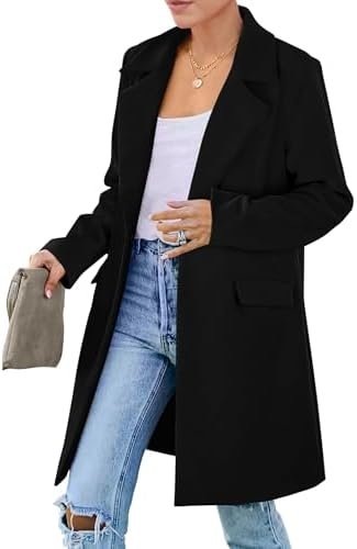 PRETTYGARDEN Women's 2025 Spring Fall Long Blazer Jackets Lo...