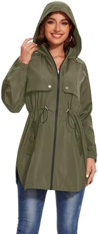 Avoogue Women Waterproof Hiking Raincoat Outdoor Lined Rain ...