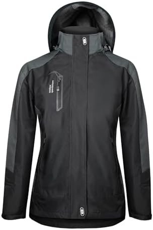 Women's Waterproof Rain Jacket with Detachable Hood Lightwei...