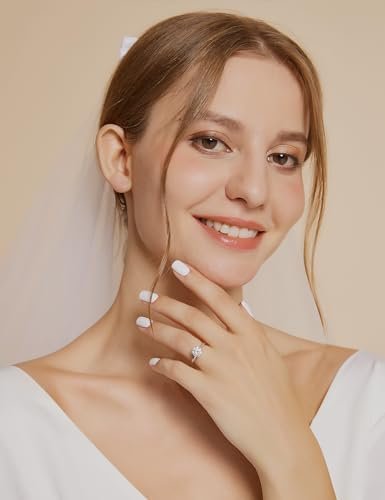 EAMTI 1.5CT 925 Sterling Silver Engagement Rings Round Cut S...