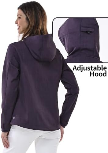 Outdoor Ventures Women's Softshell Jacket with Hood Fleece L...