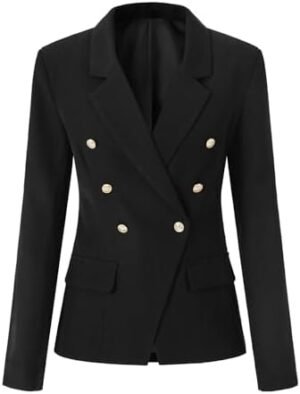 Vrtige Women's Casual Blazer Open Front Lapel Button Long Sl... Vrtige Women's Casual Blazer Open Front Lapel Button Long Sl...