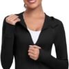 Women's Hooded Athletic Full Zip Workout Jacket With Pockets...