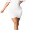 hibshaby Women Sexy Bodycon Dress Puff Sleeve Cocktail Eveni...