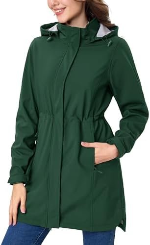 MAGCOMSEN Women's Long Fleece Lined Jackets Warm Winter Wind...