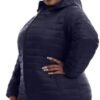 Plus Size Women's Packable Puffer Jacket 1X-6X Water-Resista...