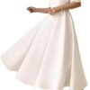 Women's Tea Length Wedding Dresses for Bride Satin Simple A ...