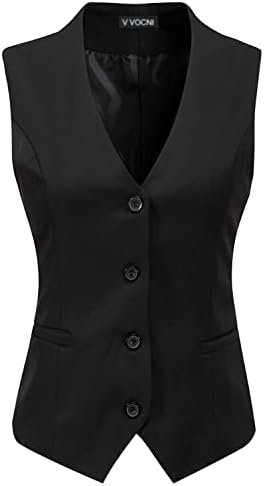 V VOCNI Women's Fully Lined 4 Button V-Neck Economy Dressy V VOCNI Women's Fully Lined 4 Button V-Neck Economy Dressy S...