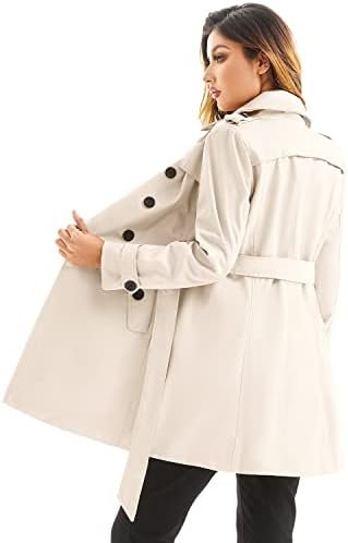 Women's Waterproof Trench Coat Double-Breasted Classic Lapel...