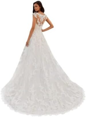 Wedding Dresses for Women Bride V Neck A Line Bridal Wedding Dresses for Women Bride V Neck A Line Bridal Gowns T...