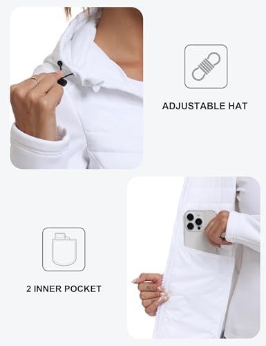 MoFiz Womens Fleece Lined Softshell Jacket Hooded Lightweigh...