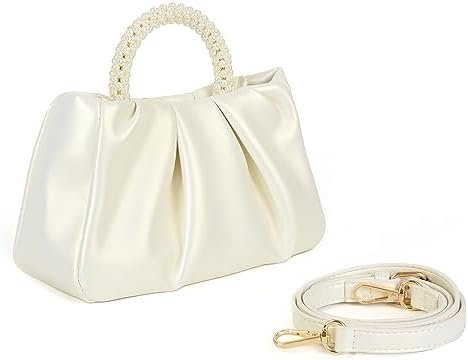 Valleycomfy Evening Clutch Pearl Purses for Women Ladies Sof...