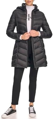 Calvin Klein Women's Everyday Hooded Zip Front Puffer Long S...