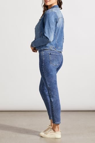 Tribal Women's Classic Cotton Denim Jacket with Pockets