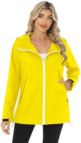 Avoogue Rain Jacket Women Waterproof Lightweight Raincoat Li...