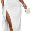 Women's Spaghetti Straps Prom Dress Sleeveless Satin Pleated...