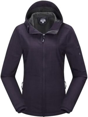 Outdoor Ventures Women's Softshell Jacket with Hood Fleece L...