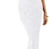 BTFBM Women Strapless Lace Formal Maxi Dress Summer Bodycon ...