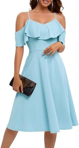 Bbonlinedress Womens Off Shoulder Summer Wedding Guest Dress... Bbonlinedress Womens Off Shoulder Summer Wedding Guest Dress...