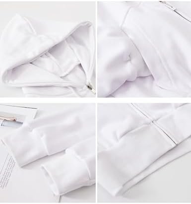 Hooever Womens Cute Workout Cropped Zip Up Drawstring Hoodie...