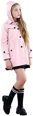 Betusline Girl's Single Breasted Trench Coat Dress Coat Oute...