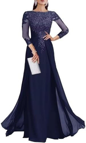 3/4 Sleeve Mother of The Bride Dresses for Wedding Sequin La...
