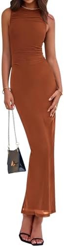 BTFBM Women Ruched Bodycon Maxi Dress Summer 2025 Sleeveless... BTFBM Women Ruched Bodycon Maxi Dress Summer 2025 Sleeveless...