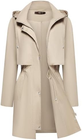 Bloggerlove Rain Jacket for Women Waterproof with Hood Trech... Bloggerlove Rain Jacket for Women Waterproof with Hood Trech...