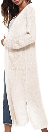 Womens Casual Long Sleeve Split Open Cardigan Knit Long Card...