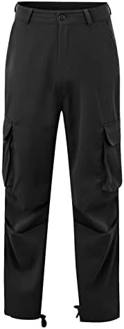 Men Cargo Pants Baggy Button Straight Leg Work Pants Comfy C...
