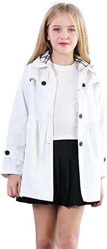 Betusline Girl's Single Breasted Trench Coat Dress Coat Oute...