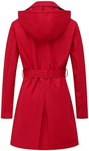 CREATMO US Women's Trench Coat Double-Breasted Classic Lapel...