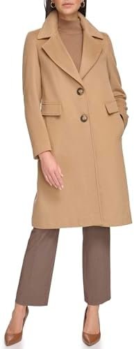 Calvin Klein Women's Full-Length Buttoned Wool Coat (Petite,...