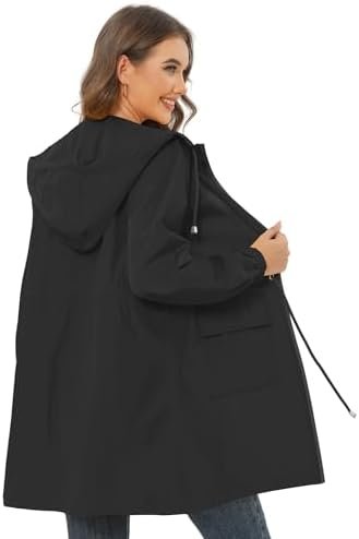 Rain Jacket for Women Waterproof with Hood Active Outdoor Lo...